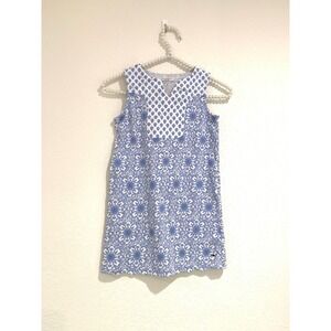 Vineyard vines blue print sleeveless tank Size small cotton scallop hem‎